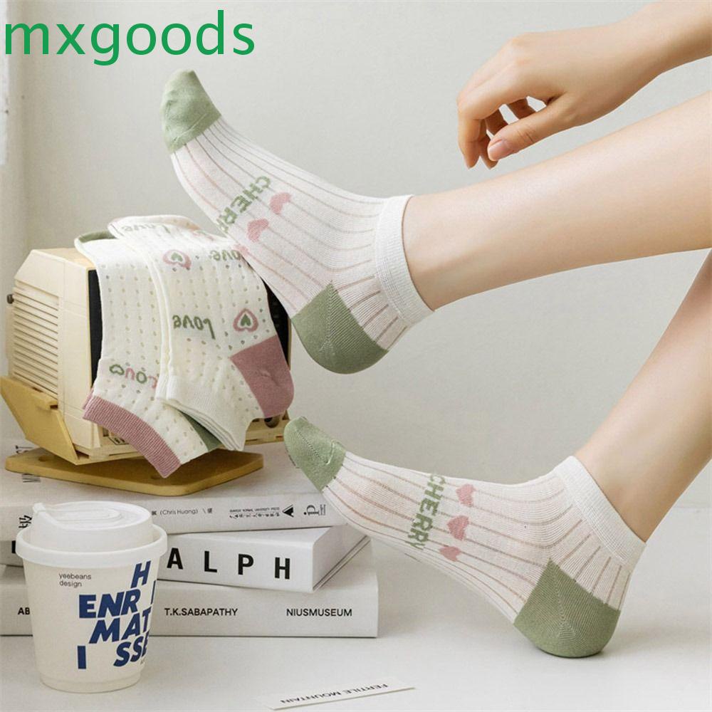 Vớ Lưới Cổ Thấp Co Giãn Thoải Mái Họa Tiết Trái Tim Ngọt Ngào