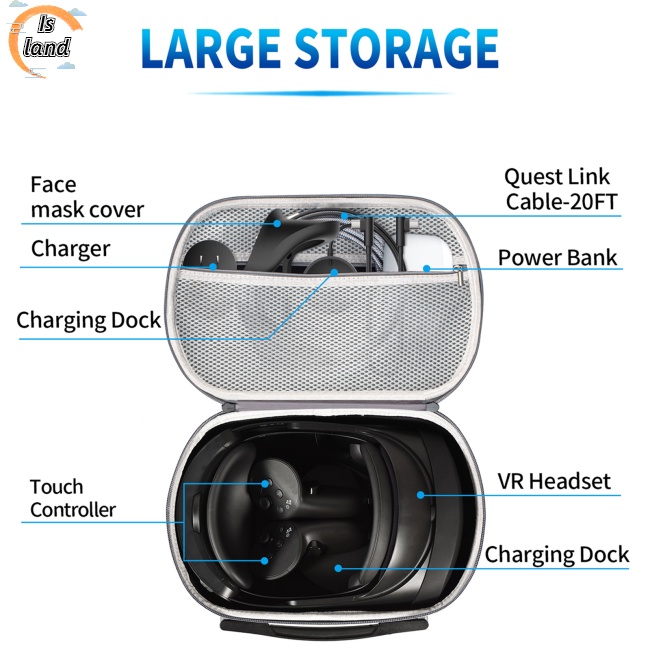 Túi Đựng Mắt Kính Cầm Tay Sức Chứa Lớn Tương Thích Với Meta Quest Pro / oculus Quest2 VR