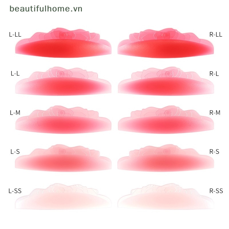 Bộ 8 Cặp Đệm Silicone Uốn Cong Lông Mi Nhiều Màu Tái Sử Dụng Được