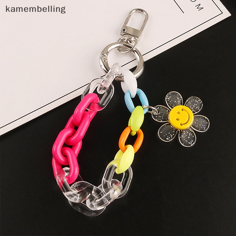 Kamembelling Móc Chìa Khóa Bằng Acrylic Hình Hoa Hướng Dương Màu Sắc Ngọt Ngào Xinh Xắn