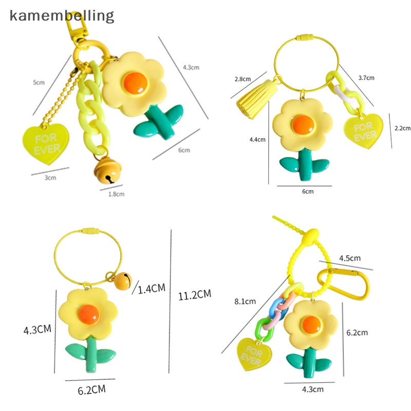Kamembelling Móc Chìa Khóa Hình Hoa Hướng Dương Màu Sắc Ngọt Ngào Xinh Xắn Cho Nữ