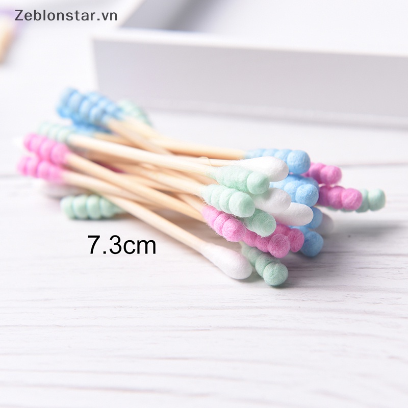Túi 100 Tăm Bông Cotton Hai Đầu Màu Sắc Kẹo Ngọt
