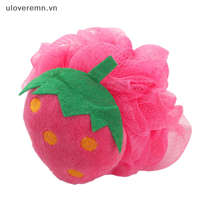 1 Bông Tắm Bằng Xơ Mướp Phối Lưới Nhiều Màu Họa Tiết Trái Cây Hoạt Hình Dễ Thương
