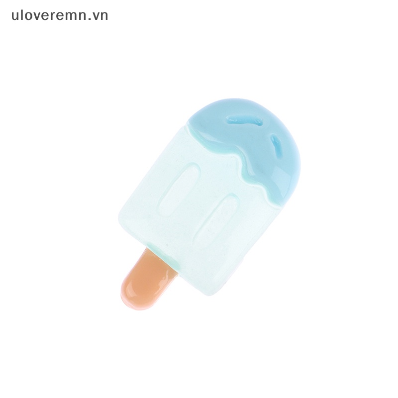 Set 2 Cây Kem Đồ Chơi Mini Bằng Resin Phát Sáng Dễ Thương Trang Trí DIY