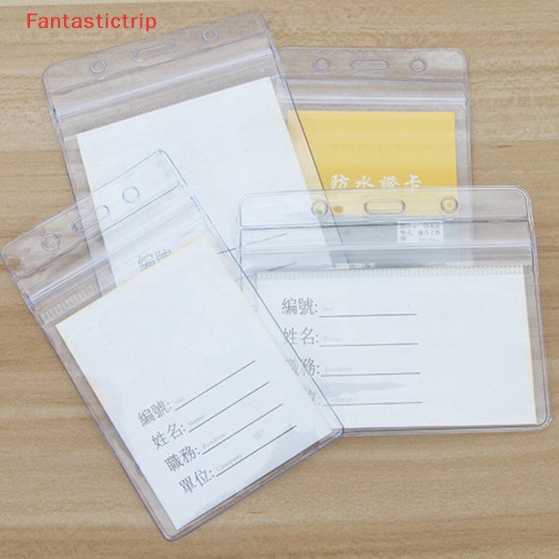 Set 10 Túi Đựng Thẻ ID / Thẻ ID Đeo Trước Ngực Mềm Bóng Trong Suốt Chống Nước Chống Va Đập Bền Bỉ