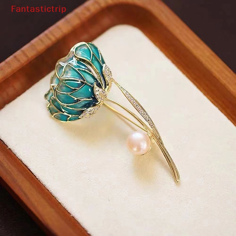 [Fantastictrip] Ghim Cài Áo Hình Hoa Đính Ngọc Trai Cao Cấp Thời Trang Trang Trí Khăn Choàng Cổ