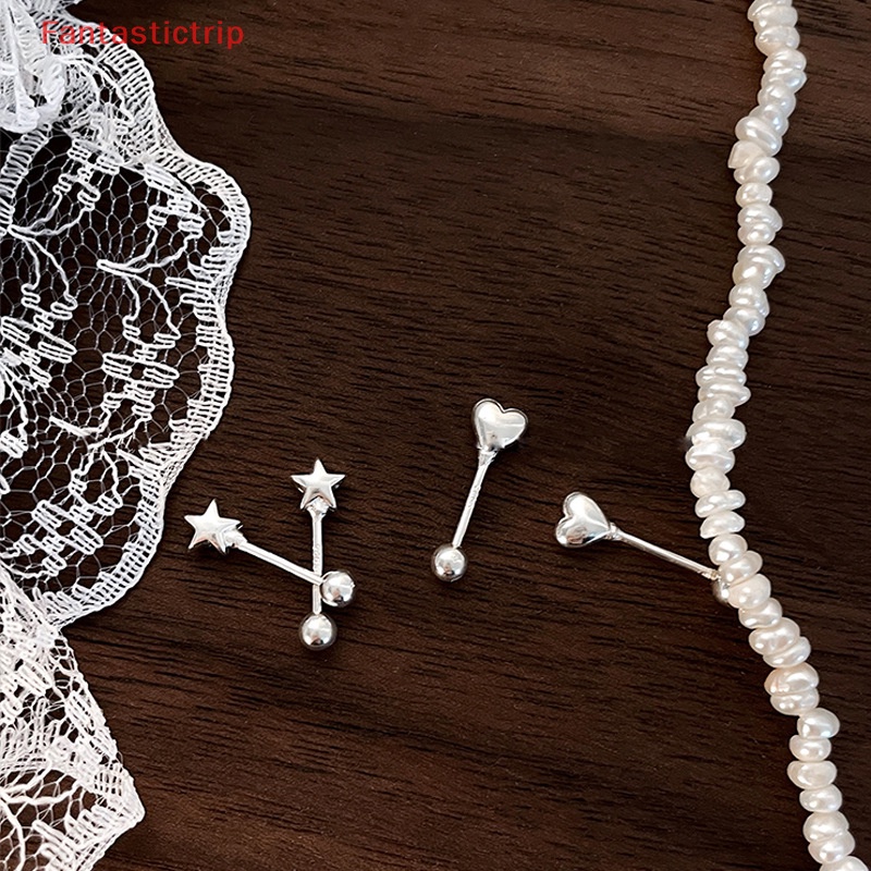 1 Đôi Bông Tai Hình Trái Tim Ngôi Sao Thời Trang Dành Cho Nữ