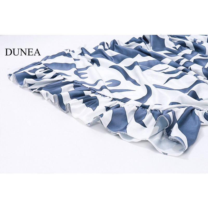 DUNEA Đầm Hở Lưng In Hoa Phong CáCh Châu Mỹ