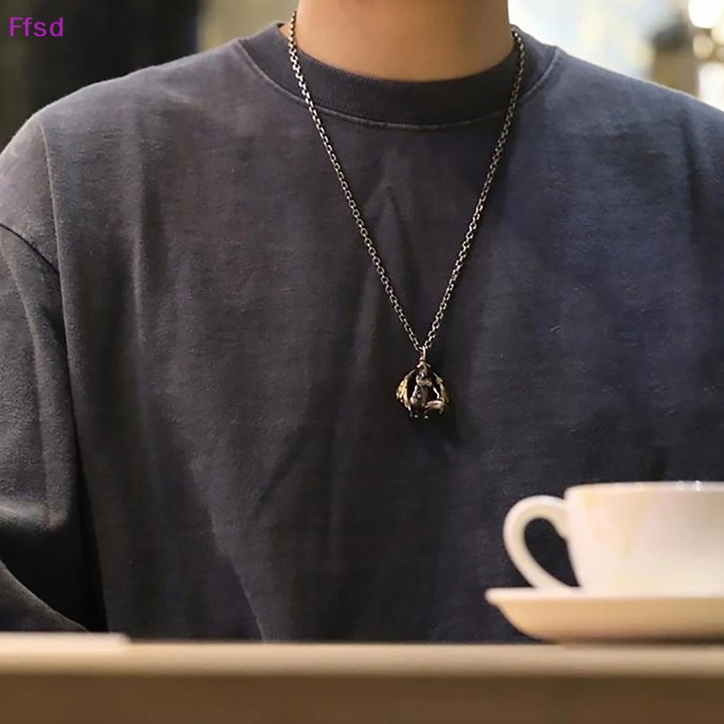 Vòng cổ Mặt Hình Thiên Thần Cầu Nguyện Bằng Thép Không Gỉ Thời Trang Hip Hop Punk Cho Nam Và Nữ