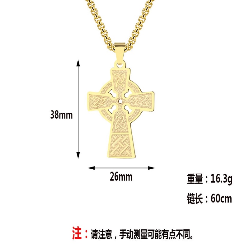 Vòng cổ Bằng Thép Không Gỉ Mặt Thánh Giá Phong Cách Rock Thời Trang Dành Cho Nam