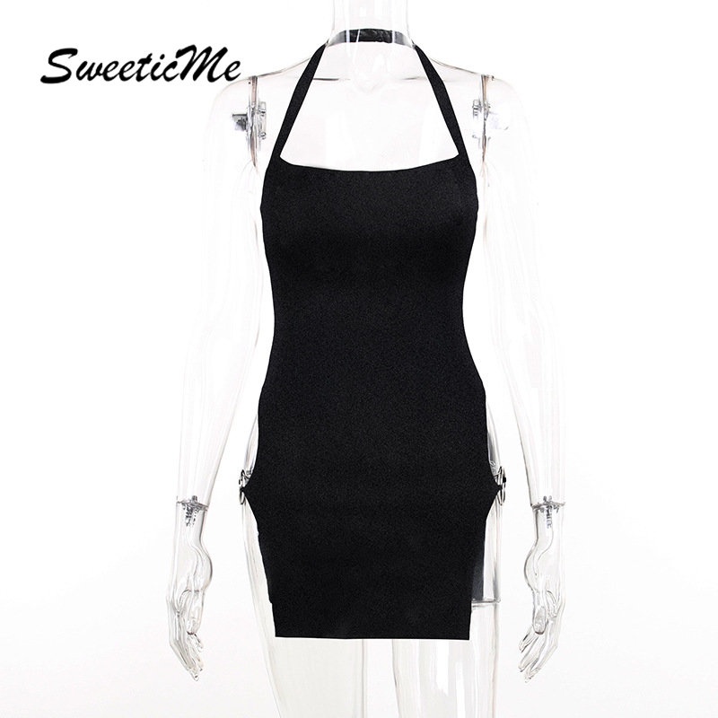 Đầm Ngắn Hai Dây Dáng Ôm Màu Trơn Thời Trang Mới 2023 Dành Cho Bạn Nữ