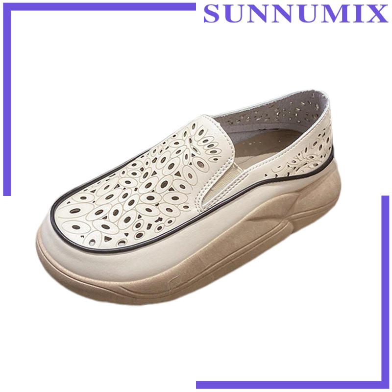 [Sunnimix] Giày Thể Thao Da PU Đế Xuồng Thời Trang Xuân Hè Cho Nữ