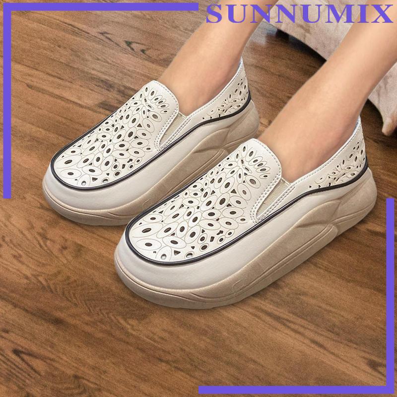 [Sunnimix] Giày Thể Thao Da PU Đế Xuồng Thời Trang Xuân Hè Cho Nữ