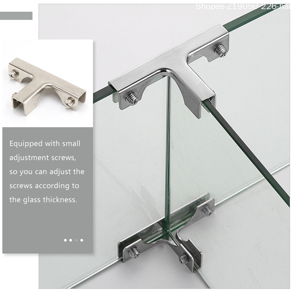 Set 4 Kẹp Kính Bằng Thép Không Gỉ 9X5.1CM