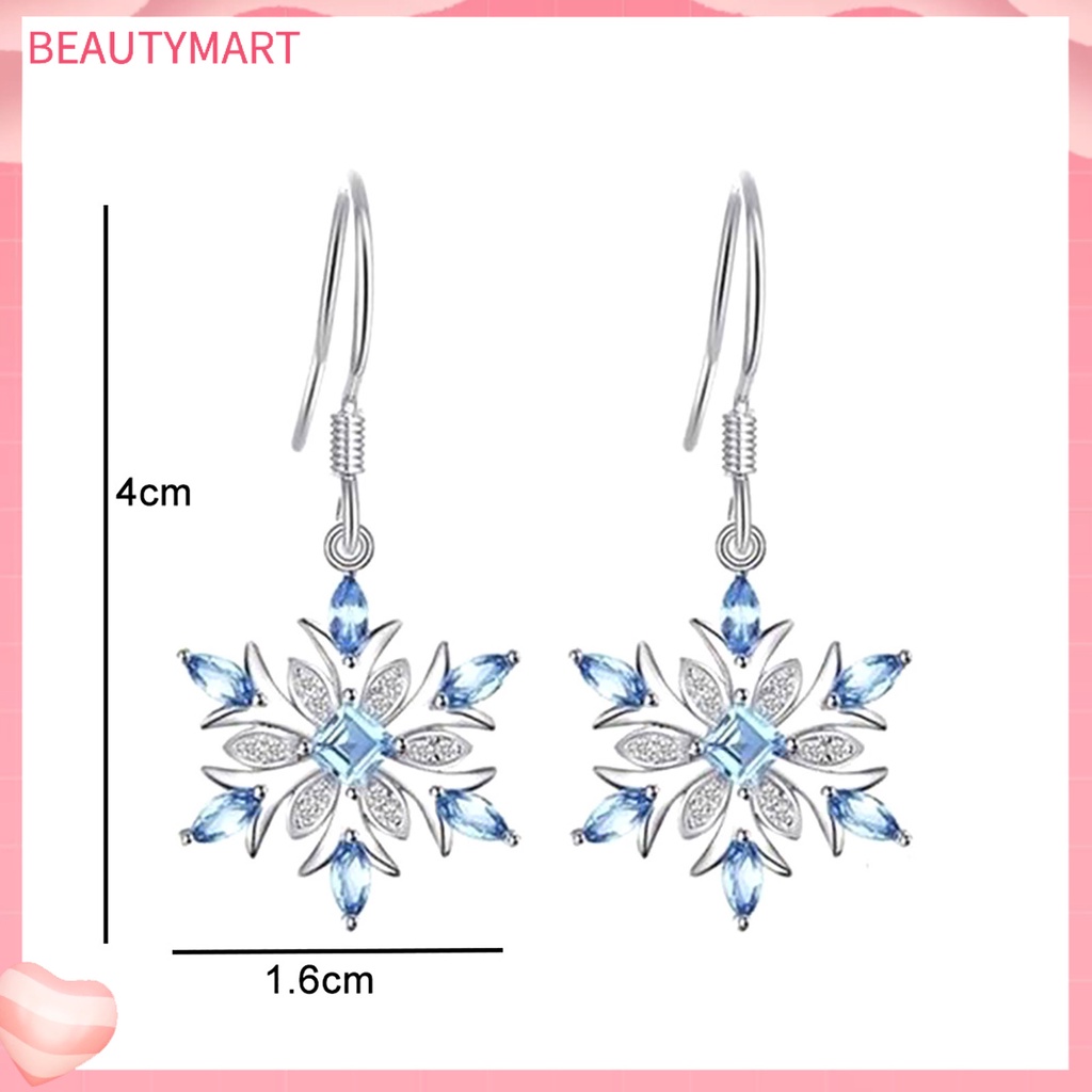 1 Đôi Bông Tai Hình Bông Tuyết Thiết Kế Nhẹ Nhàng Thanh Lịch Thời Trang Cho Nữ