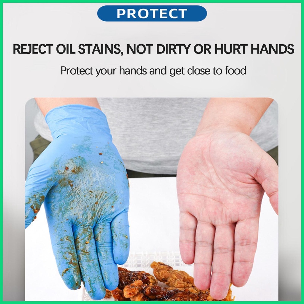 Set 100 Găng Tay Nitrile Co Giãn Tốt An Toàn Thực Phẩm Đa Ứng Dụng