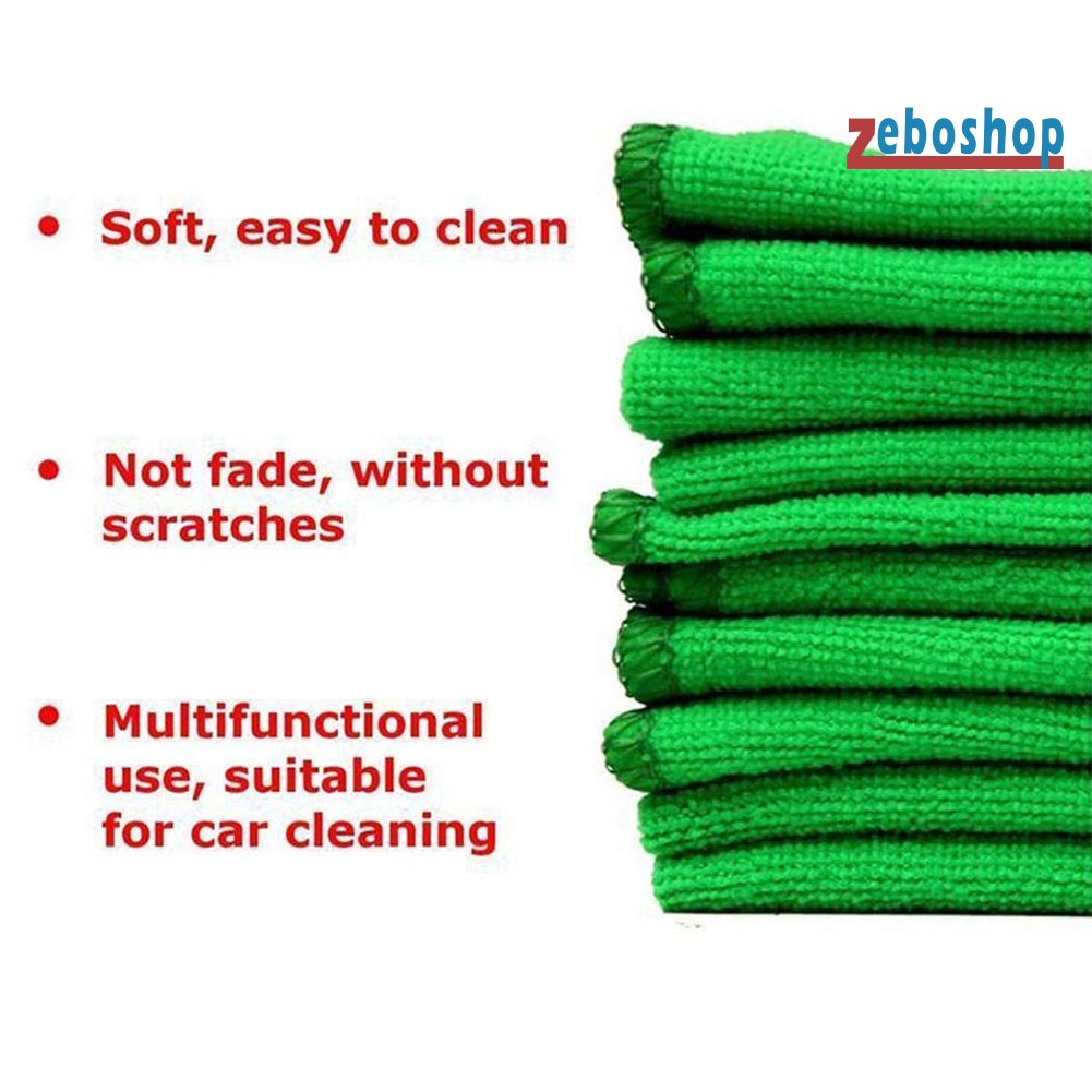 Bộ 10 Khăn Lau Xe Hơi Mềm Mại, Kích Thước 25x25cm