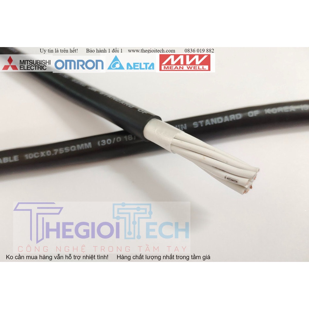 Cáp điều khiển 10 lõi, 10x1.5mm2 SangJin L2 ko lưới