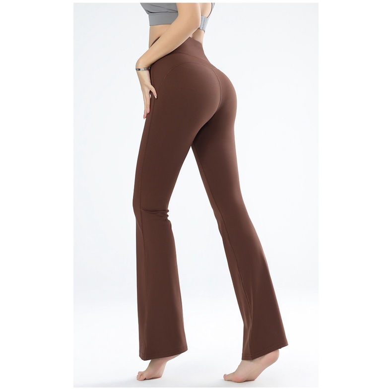 Quần Tập Yoga GYM Naqi Q-619 Ống Rộng Chấm Gót Lưng Cao Siêu Hắc Dáng