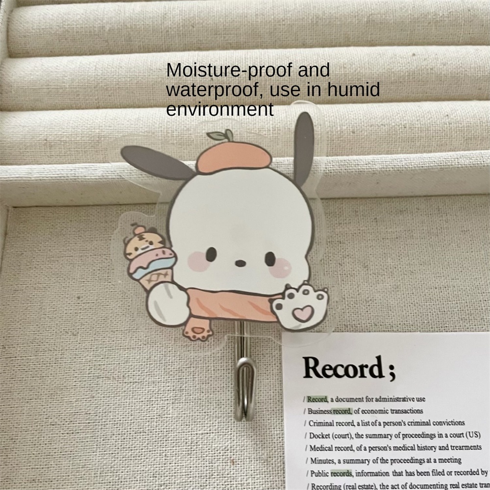 Móc treo đồ hoạt hình anime Pochacco Purin Kitty Sanrio Kuromi Cinnamoroll dễ thương bằng acrylic không đục lỗ