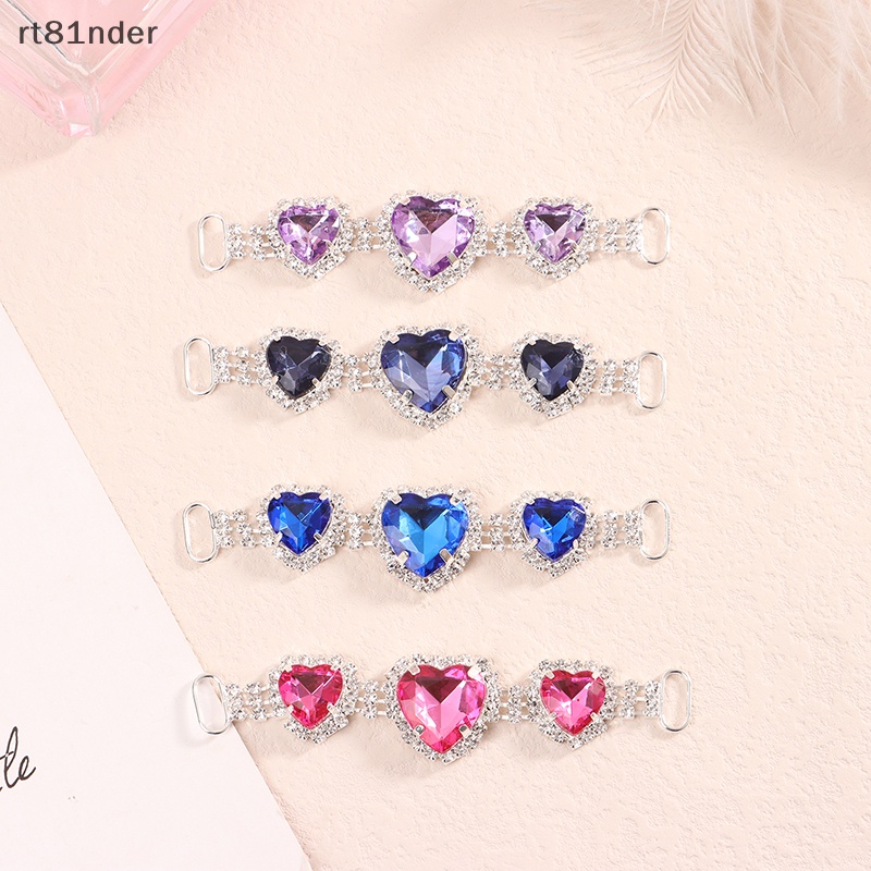 Rt 1 Khóa Dây Xích Đồng Đính Đá Acrylic Hình Trái Tim Trang Trí Quần Áo / Đồ Đi Biển / Giày Trang Trí Đám Cưới n