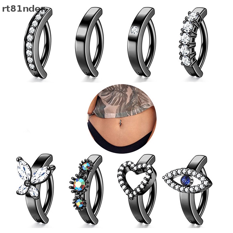 Rt Khuyên Rốn Dạng Thanh Tạ Cong Bằng Thép Không Gỉ Đính Đá Zircon Phổ Biến Cho Nữ n