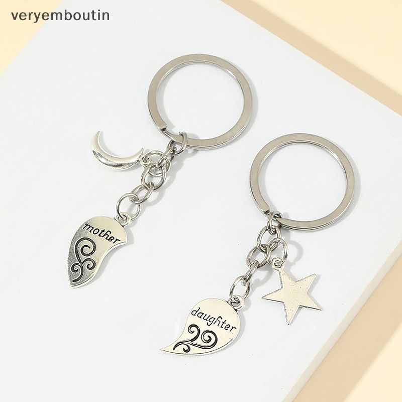 1 Cặp Móc Khóa Hợp Kim Hình Trăng Sao / Trái Tim Dành Cho Cặp Đôi