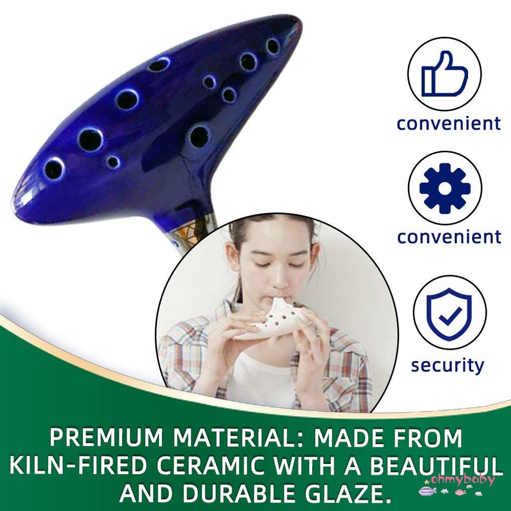 [InStock] 12 Lỗ Gốm Nhạc Cụ Ocarina Alto C Truyền Thuyết Sáo Bền Mini [Z/10]