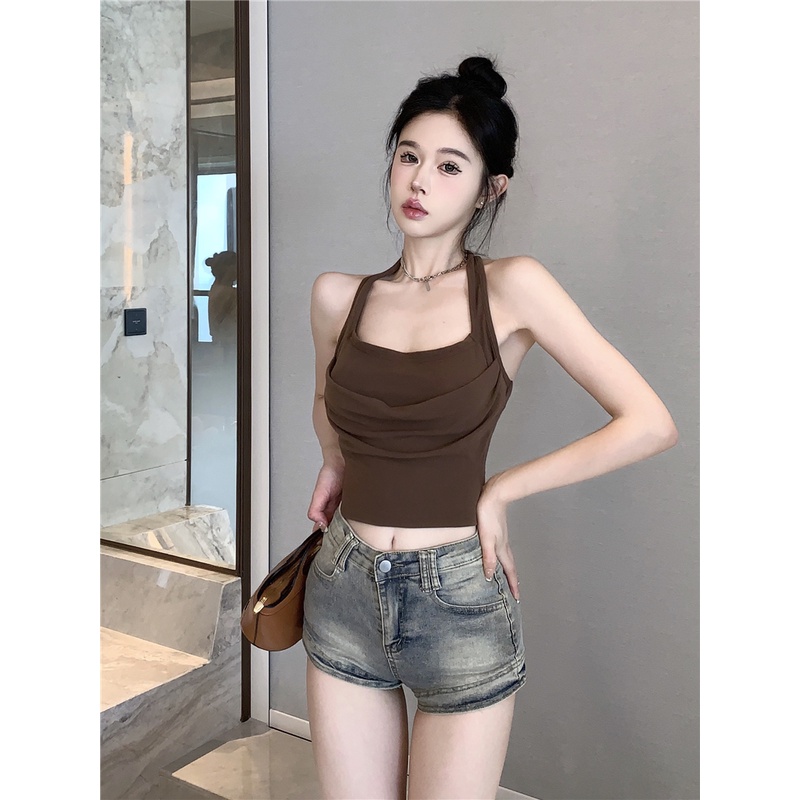 Áo Hai Dây Màu Sắc Đơn Giản Ôm Dáng Quyến Rũ