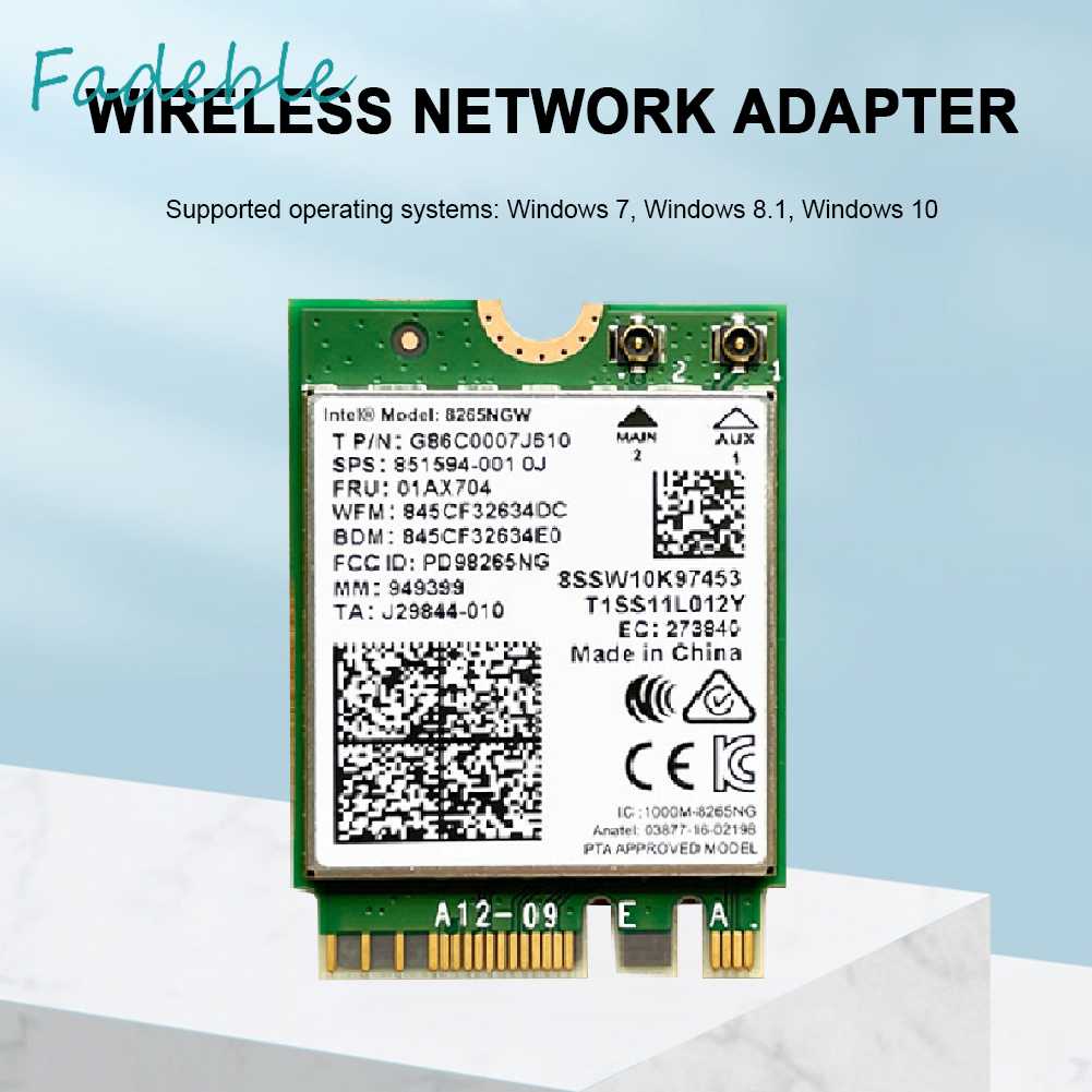 Thẻ Mạng Không Dây 867M 2.4G 5G Bluetooth Và Phụ Kiện