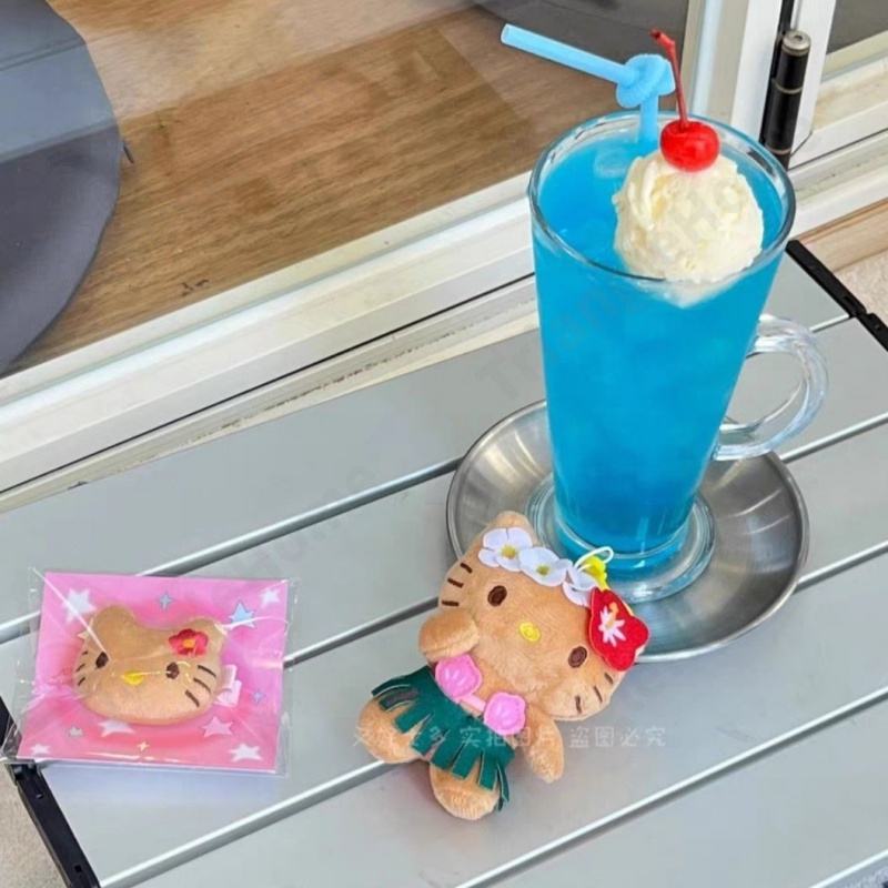 Móc Chìa Khóa Bằng Da Màu Đen Hình Mèo Hello Kitty Phong Cách Nhật Bản