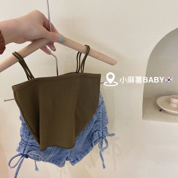 Áo Croptop Sát Nách Màu Trơn Kiểu Hàn Quốc Thời Trang Mùa Hè Cho Bé Gái