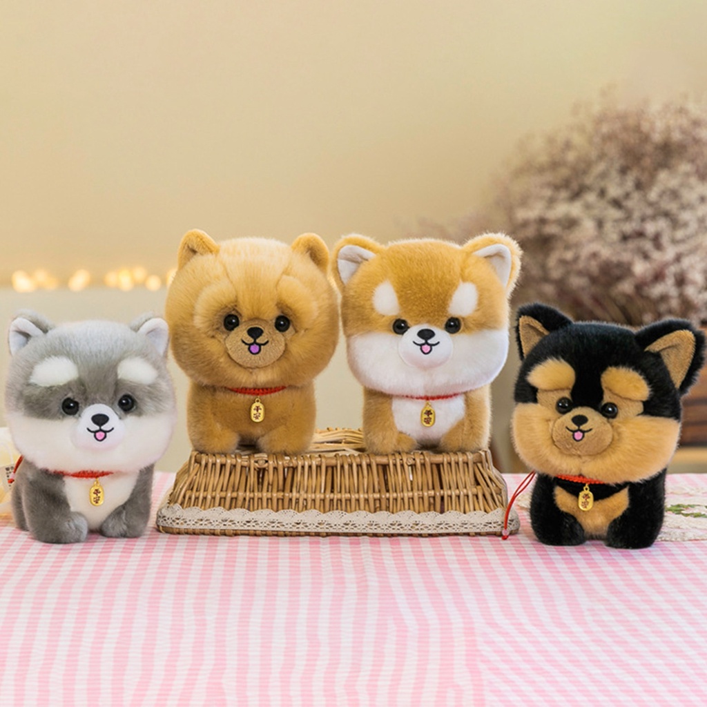 Thú Nhồi Bông Hình Chó Corgi Pomeranian Husky Bichon Frise Yorkshire Dễ Thương 20cm