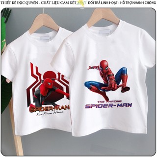 ÁO THUN người nhện spiderman UNISEX PHÔNG TRẮNG TAY NGẮN NAM NỮ  CẶP ĐÔI SIZE TRẺ EM BÉ TRAI GÁI AOMIVN VHS