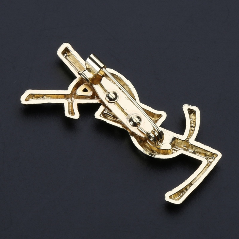 Ghim Cài Áo Kim Loại Hình Chữ s l y Màu Vàng Kim Loại vintage Thời Trang Cho Nữ