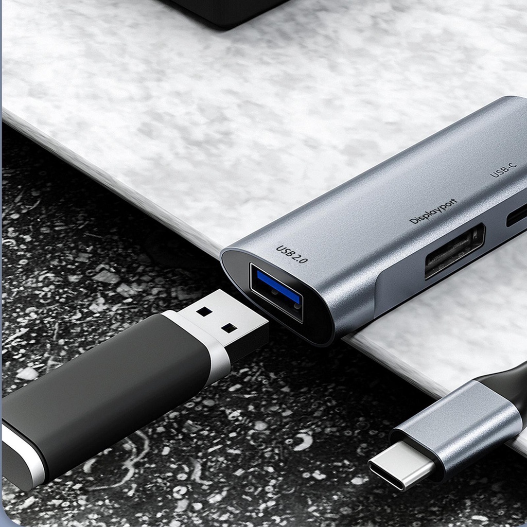 Giắc Chuyển Đổi 3 Trong 1 Từ USB C Sang Nhiều Cổng Dành Cho MacBook Pro Tablet