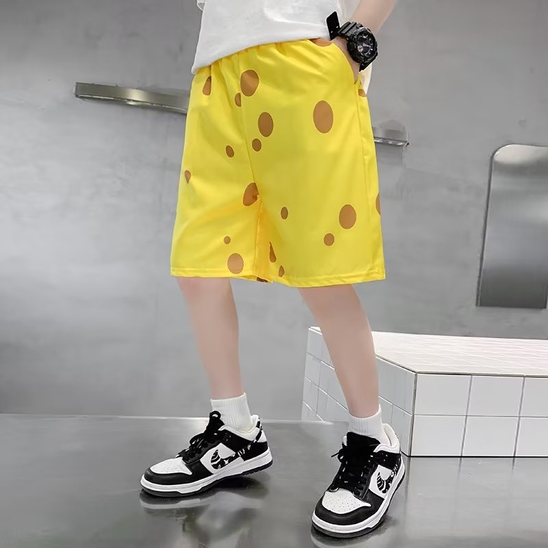 Quần Short Đi Biển Dáng Rộng In Họa Tiết SpongeBob Thời Trang Mùa Hè Cho Nam