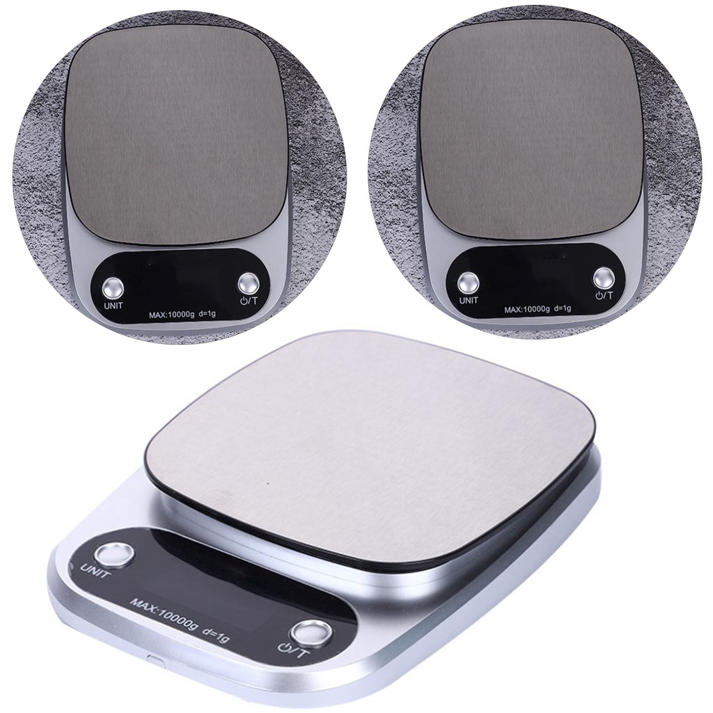 Cân Điện Tử Bằng Thép Không Gỉ Màn Hình Kỹ Thuật Số Tiện Dụng Cho Nhà Bếp