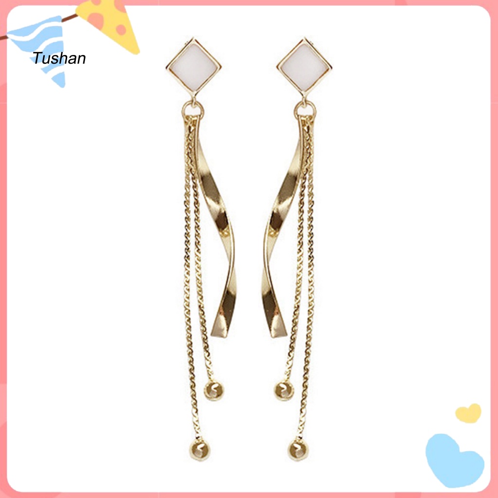 1 Đôi Bông Tai Dáng Dài Đính Đá Lấp Lánh Thời Trang Cao Cấp Cho Nữ