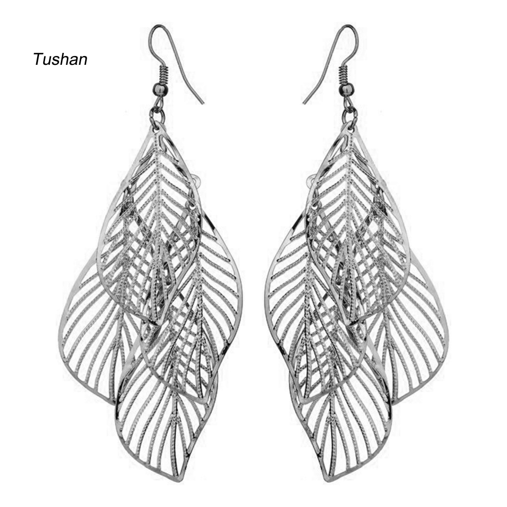 1 Đôi Bông Tai Hình Chiếc Lá Bằng Thép Không Gỉ Thời Trang Dành Cho Nữ