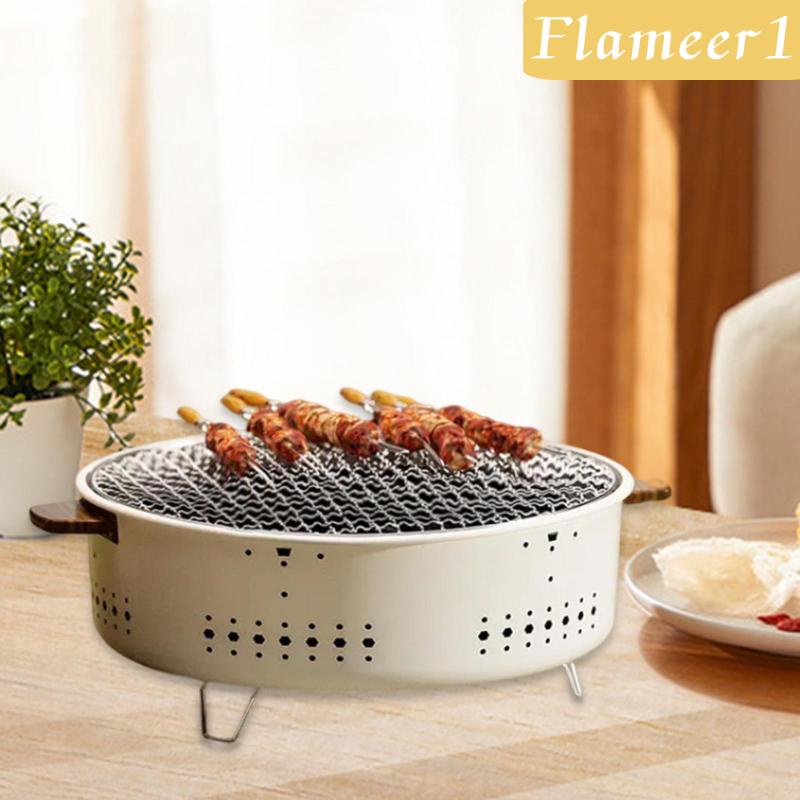 [flameer1] Vỉ Nướng Bbq Để Bàn Nhỏ Gọn Thiết Thực Cho Hoạt Động Ngoài Trời
