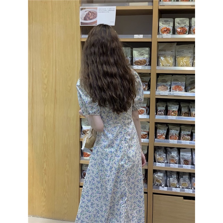 Đầm Hoa Dáng Dài Chiết Eo Thời Trang Mùa Hè Thanh Lịch Cho Nữ