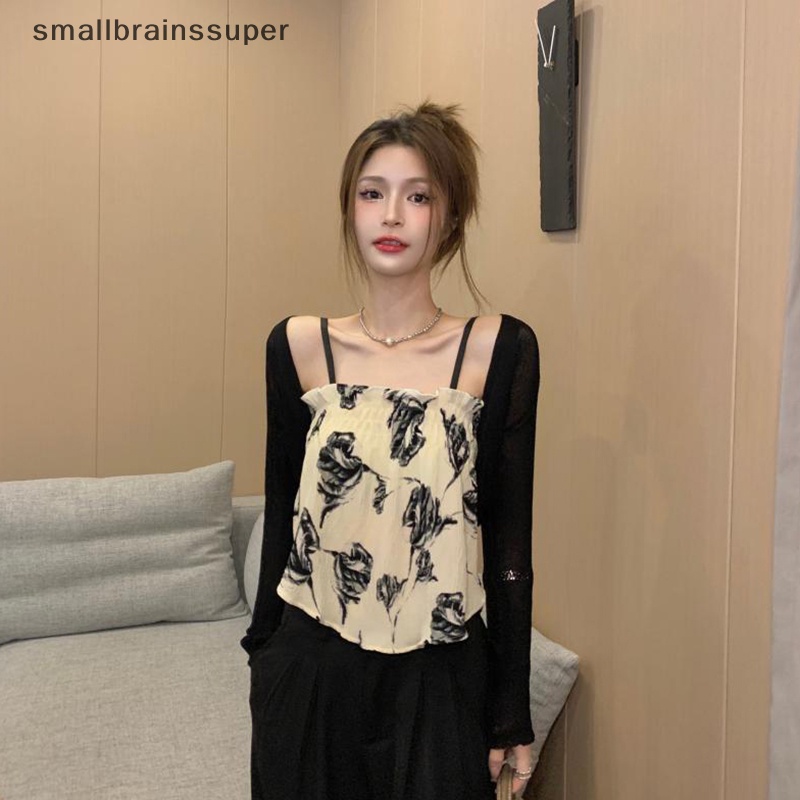 Áo Hai Dây Mùa Hè Dáng Rộng Họa Tiết Hoa Gợi Cảm Cho Nữ