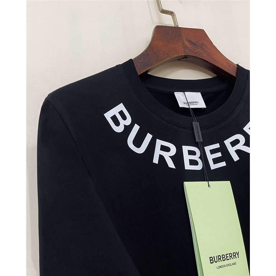 Áo Thun cotton Ngắn Tay Cổ Tròn In Hình Burberr Cá Tính Dành Cho Nam / Size S-4XL