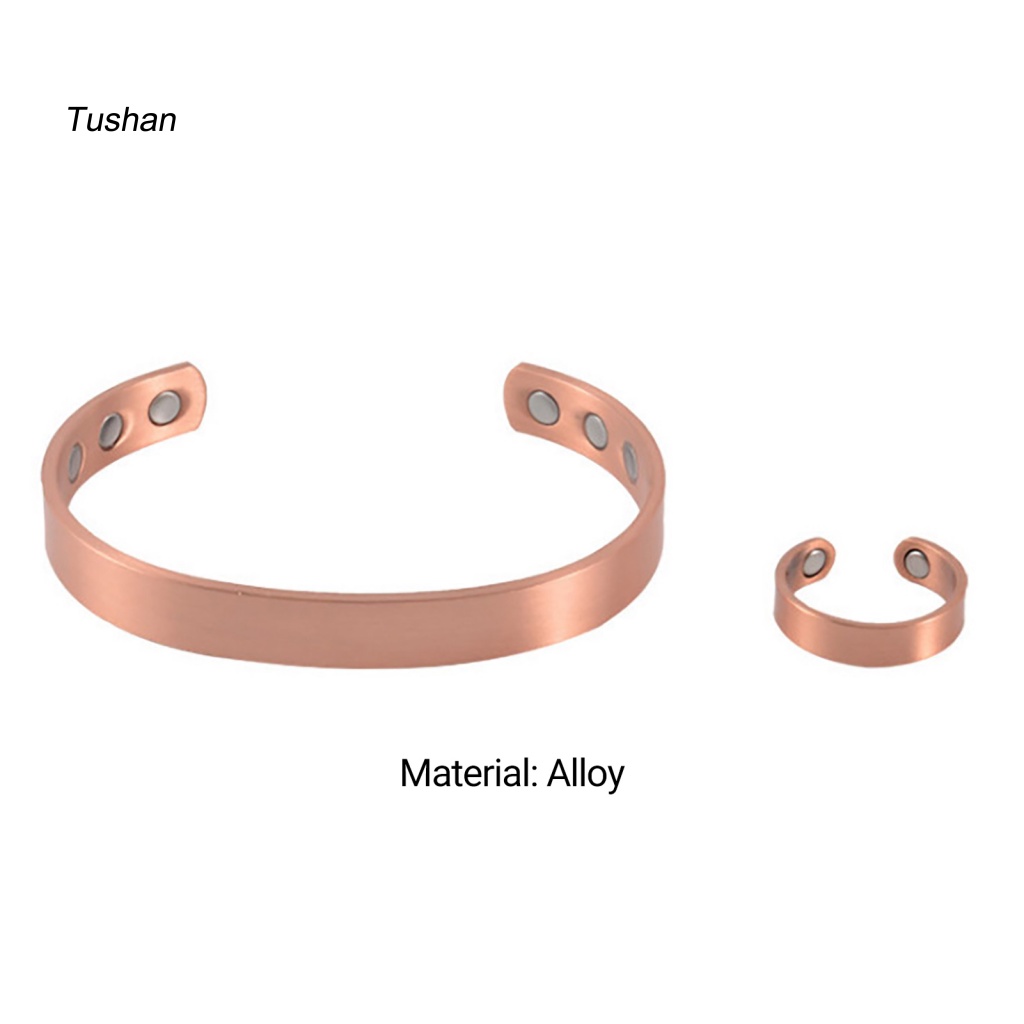 1 Bộ Vòng Tay Từ Tính Bằng Hợp Kim Màu Đen Chăm Sóc Sức Khỏe Điều Chỉnh Được