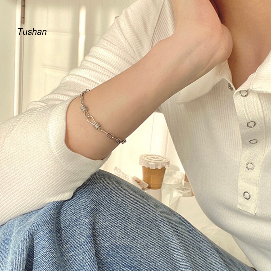 Vòng Đeo Tay Chuỗi Xích Có Thể Điều Chỉnh Phong Cách Hàn Quốc Dành Cho Nữ