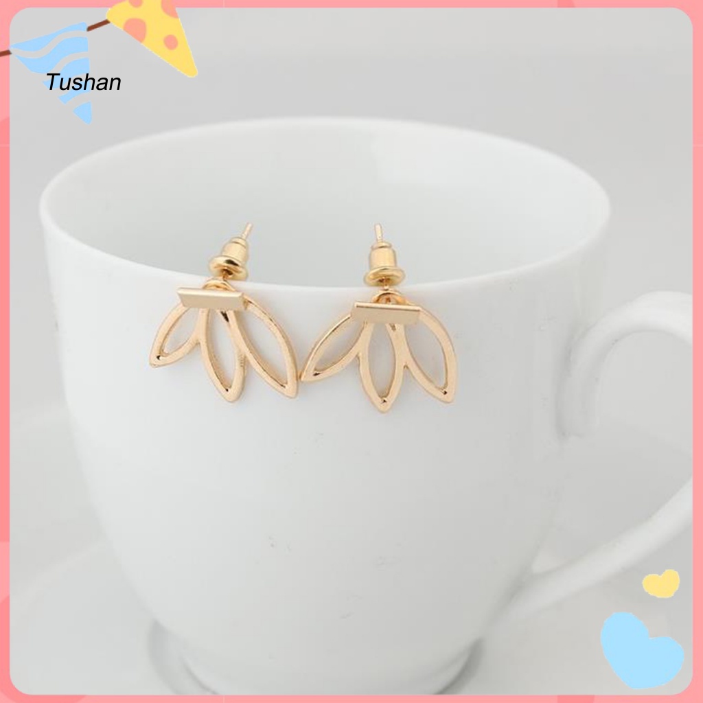 Bông Tai Hợp Kim Hình Hoa Sen Sáng Tạo Thanh Lịch Cho Nữ