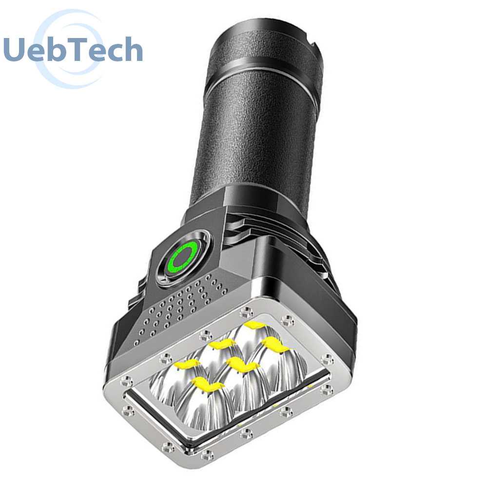 Đèn Pin 6 Bóng LED 350LM 1200mAh Sạc USB Chống Nước Dùng Ngoài Trời