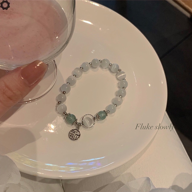Vòng Tay Chuỗi Hạt Đá Opal Phong Cách Mới Cho Nữ