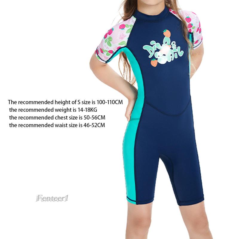 [Fenteer1] Bộ Đồ Bơi Chống Nắng Có Khóa Kéo Sau Lưng Dành Cho Bé Trai Bé Gái
